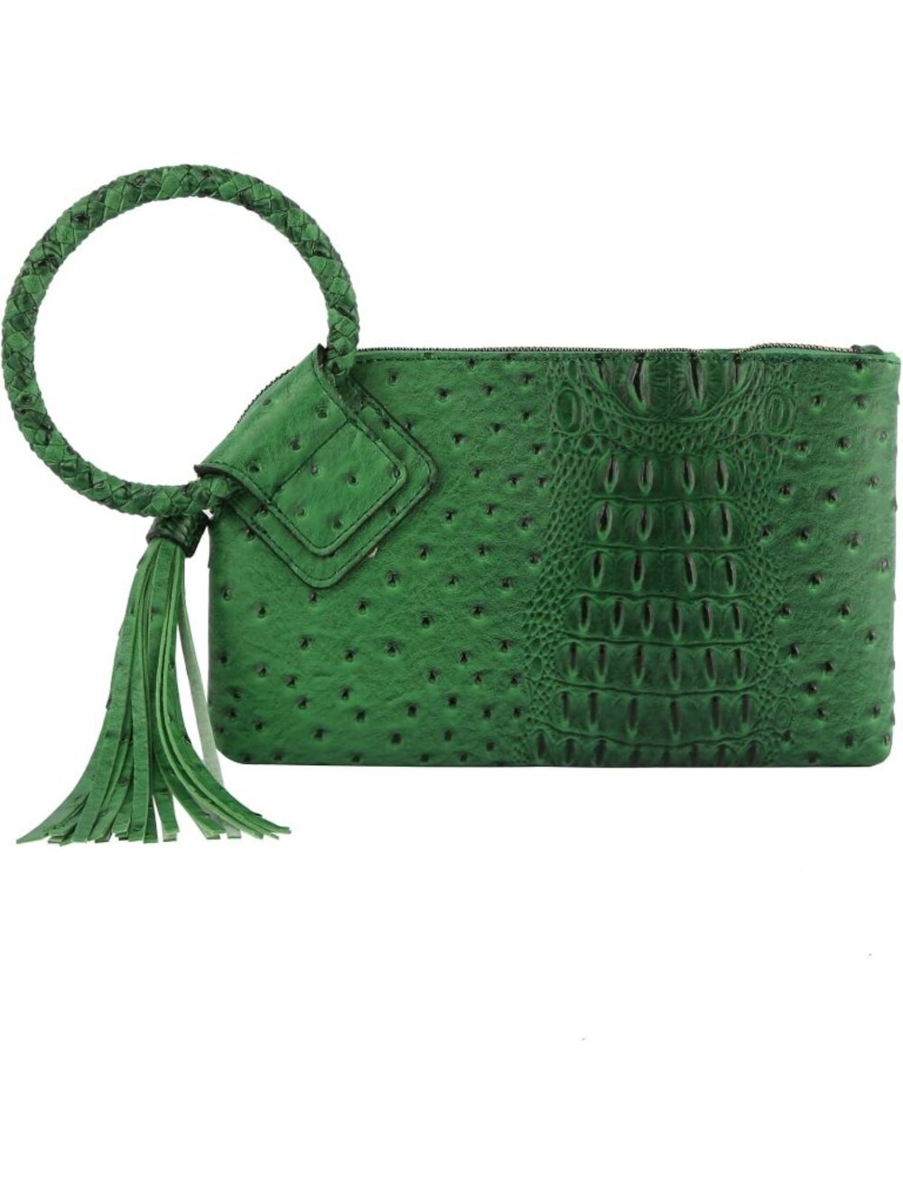 Women's Ost Green Leather Formal Purse Wristlet Wallet Casual Evening Handbag